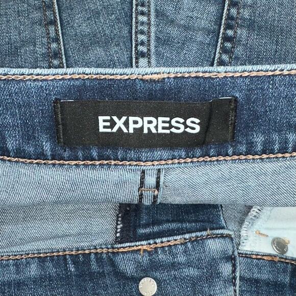 Express Shortie Extreme High Rise Embellished Star Denim Cutoff Shorts Size 8 - Picture 3 of 12